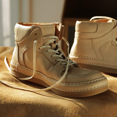 春季新款透气休闲运动板鞋真皮潮