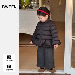 女童羽绒服冬季2025新款女宝宝洋气黑色加厚保暖白鸭绒儿童外套冬