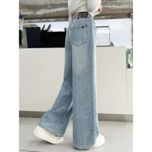 女童加绒裤子一体绒牛仔裤2025新款冬小学生超好看儿童窄版直筒裤