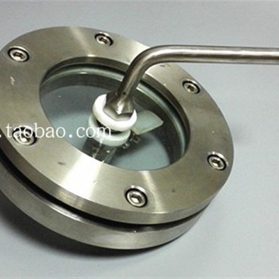 带刮板视镜 不锈钢3o04法兰平板视镜 新款视镜带刷子法兰视窗100