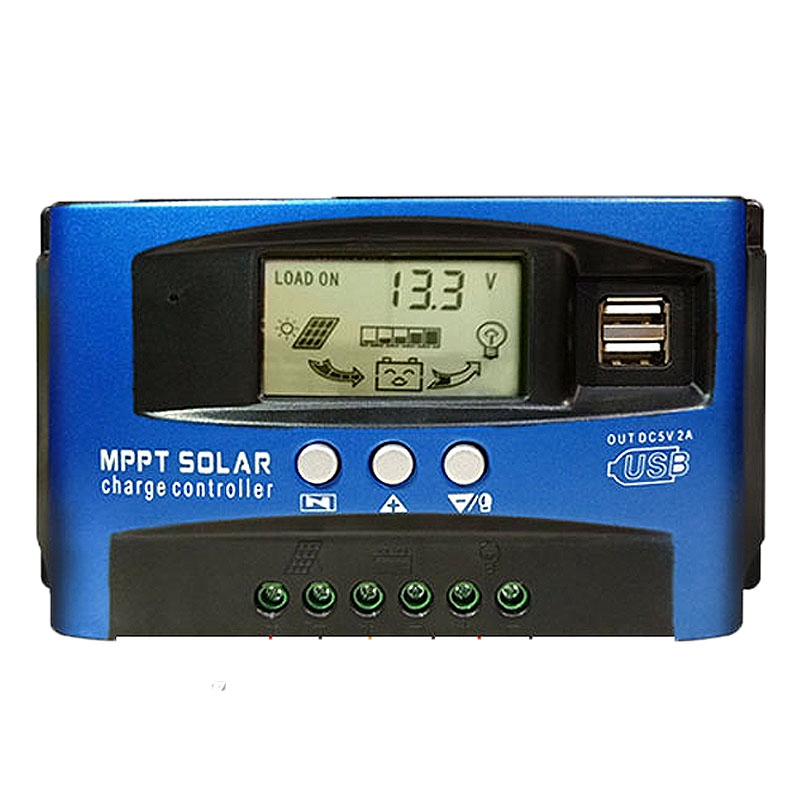 MPPT太阳能控制器30-40-50-60A12V24V电池板家用发电系统快充电器
