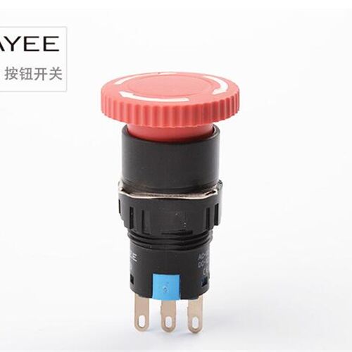 上海天逸16mm急停按钮开关LA42(B)J-11/22自锁按钮紧急停止TAYEE