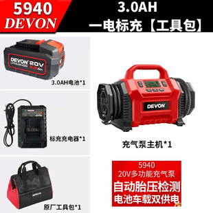 大有20V车载无线锂电车用打v气泵家用轮胎打气筒泵5940/Dl-20