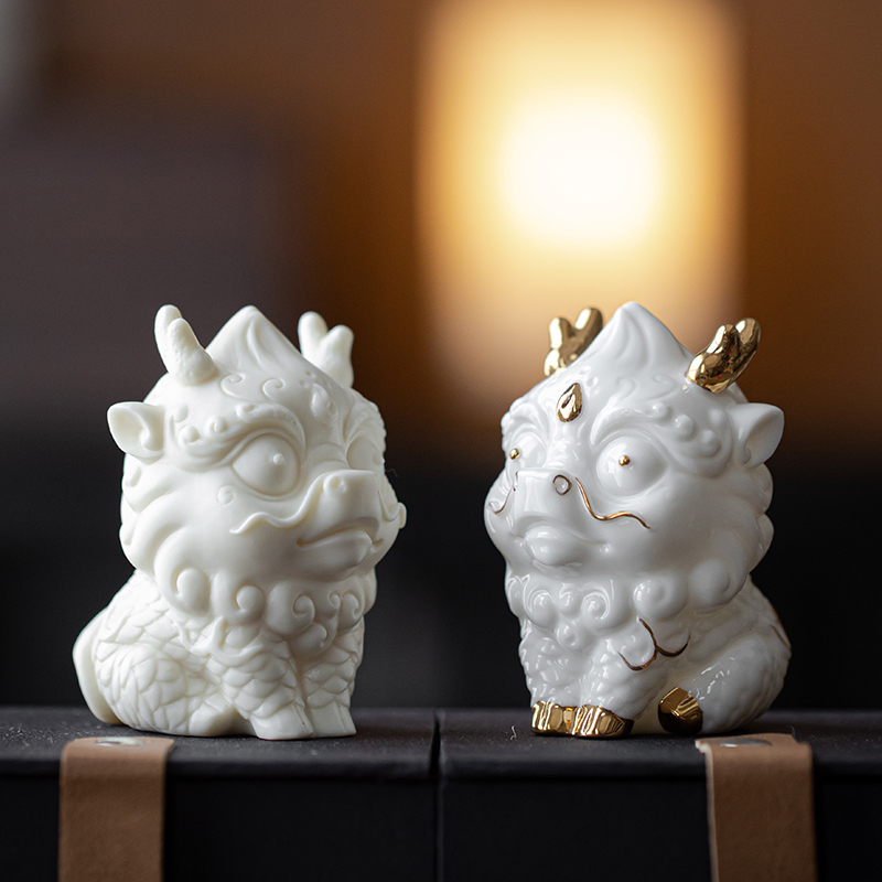 久造陶瓷招财中式可爱茶宠麒麟