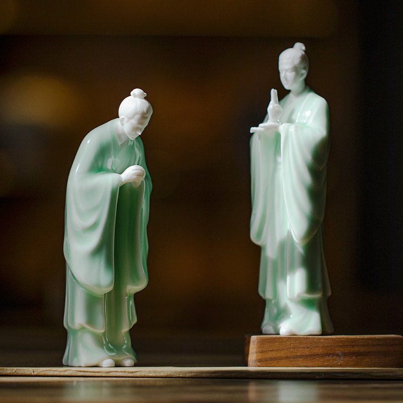 久造国风陶瓷禅意小道士摆件新中式茶室桌面装饰品茶宠手办小礼物,家居饰品,装饰摆件,淘宝优惠券,粉丝福利购,淘宝优惠卷