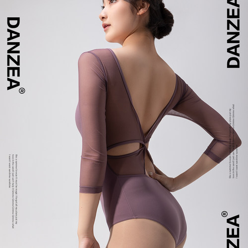 danzea芭蕾体服七分袖扭结