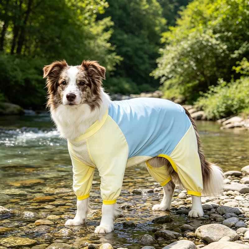 户外防虫防脏冰丝凉感防晒狗狗凉凉衣中大型犬金毛边牧宠物四脚衣