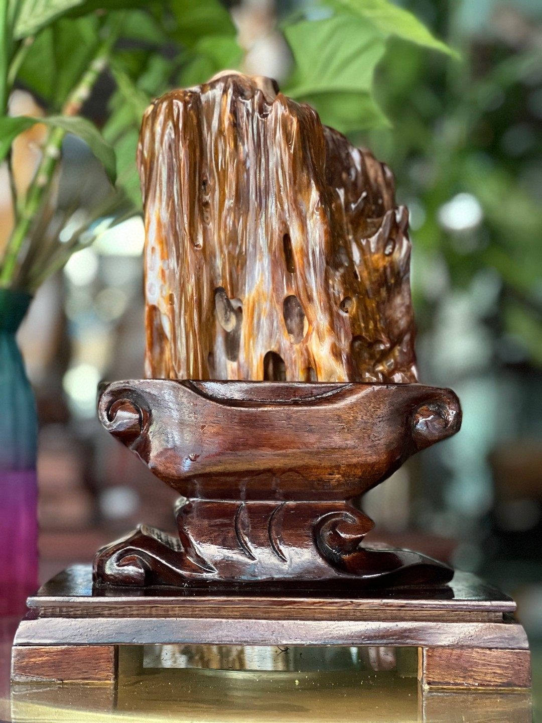 树化玉硅化木摆件冰种木化石128823客厅木化玉缅甸树化石客厅奇石