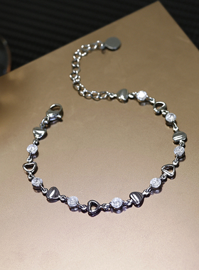 恋约爱心手链女设计感闪钻手饰品