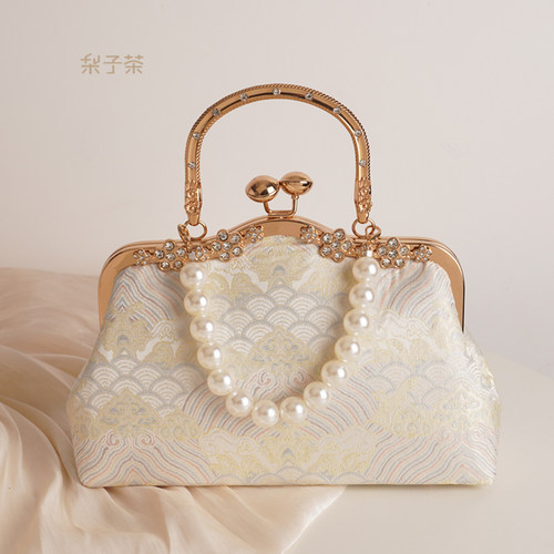 梨子茶新中式汉服手提小包