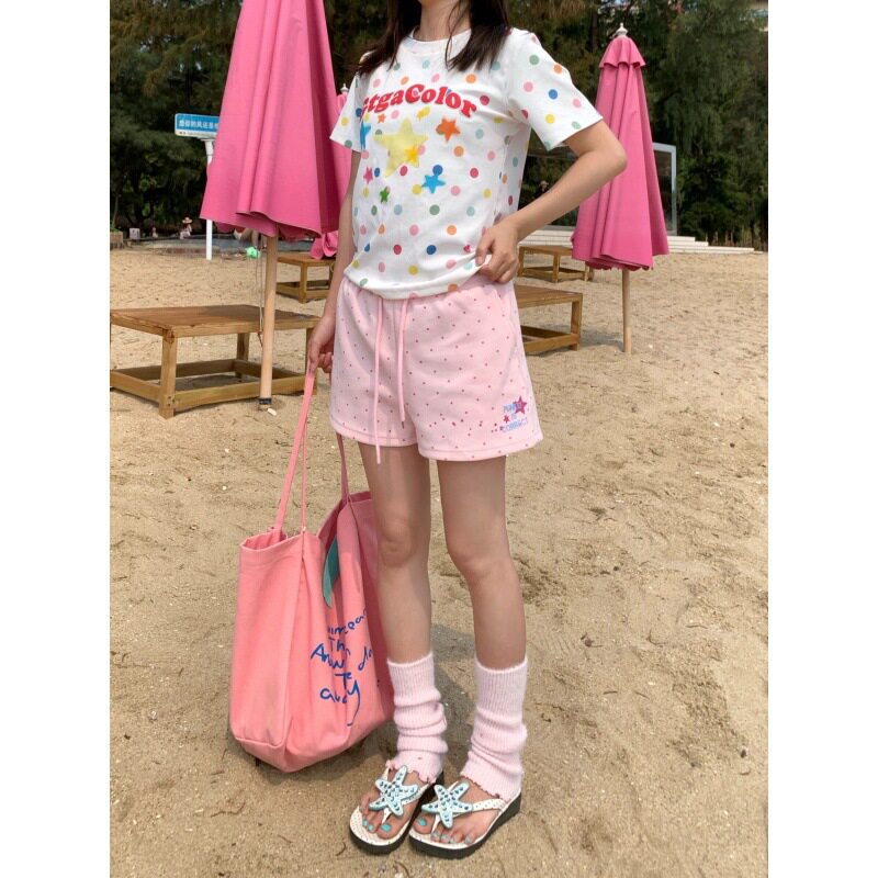 夏季波点印花休闲运动短裤女学生休闲裤