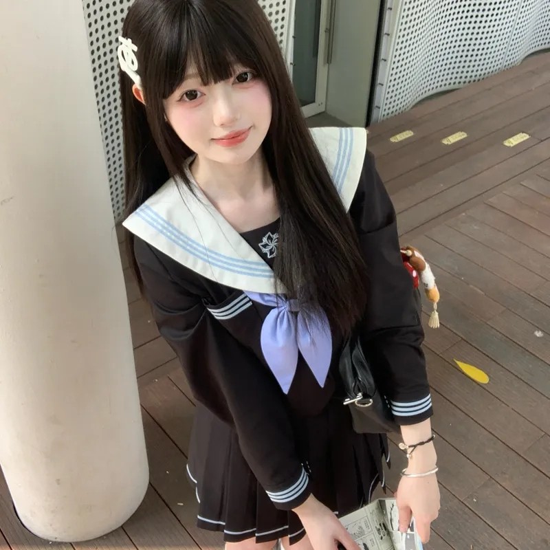 【蓝铃中】原创jk制服水手服正版日系学院风春夏女学生中间服套装