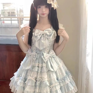 甜美蓝色doll感洛丽塔清新lolita设计少女重工jsk蕾丝洋装 新款
