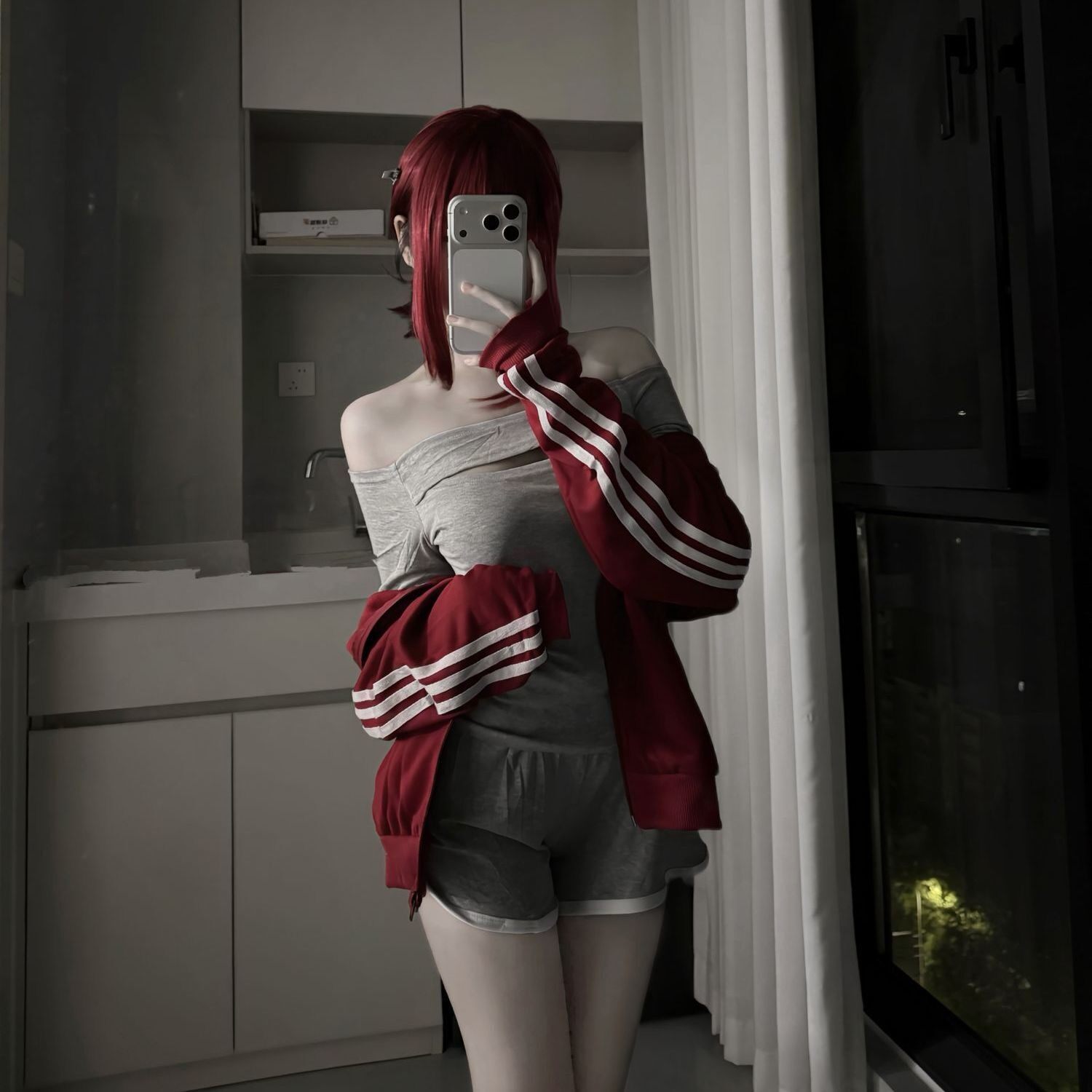 二见原莉莉子同款cos常服拼接撞色运动开衫上衣短裤漫展cosplay服