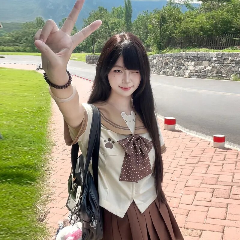 不眠岛JK【嘟嘟熊】原创日系幼稚园水手服萌系可爱软妹JK制服套装