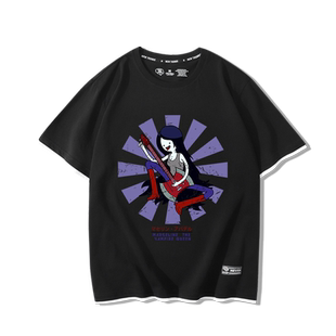 AdventureTime探险活宝周边纯棉情侣短袖阿宝与老皮动漫印花T恤男