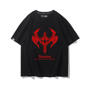 诺克萨斯LOL英雄诺手联盟夏季联名款周边宽松男女短袖T恤纯棉