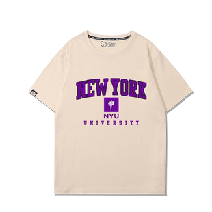 美国纽约大学短袖纪念品纽大NYU周边校服艺术学院纯棉T恤宽松衣服