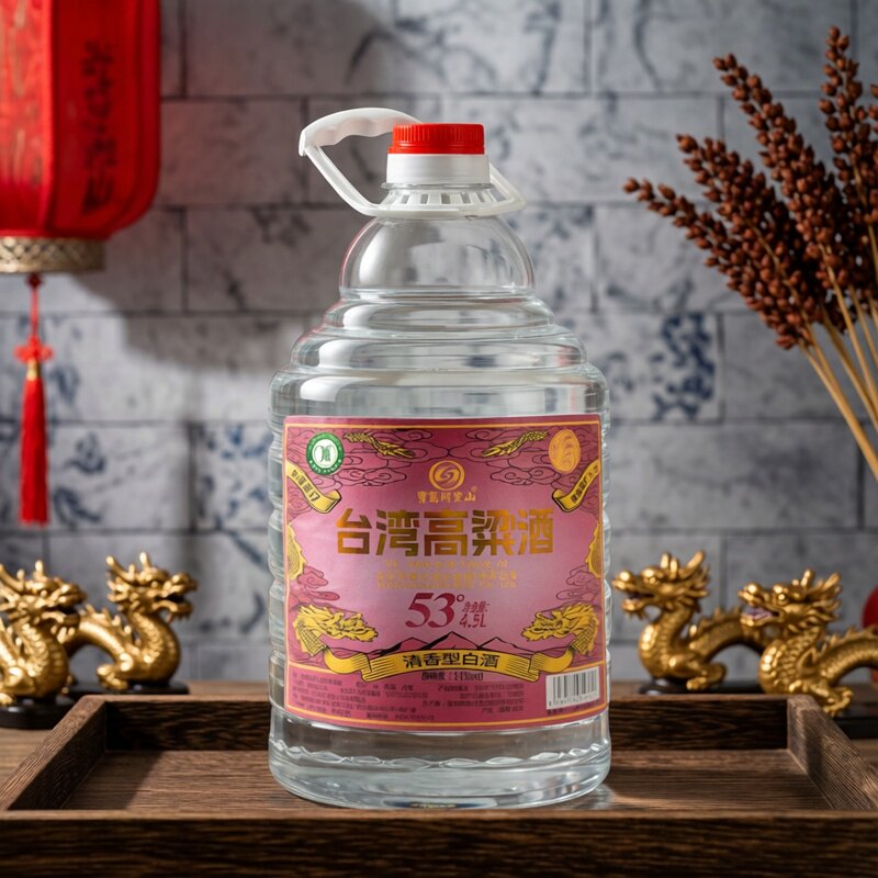 宝岛阿里山53度清香型台湾高粱酒4.5L大容量桶装泡酒杨梅酒纯粮食