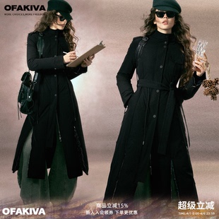 中长款 设计外套 黑色鹅绒羽绒服女冬季 OfAkiva 升级版 现货