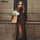 中古笔记 OfAkiva 豹纹仿麂皮风衣女防风夹棉外套 李梦同款