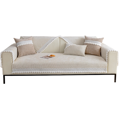 轻法式奶油风雪尼尔沙发垫