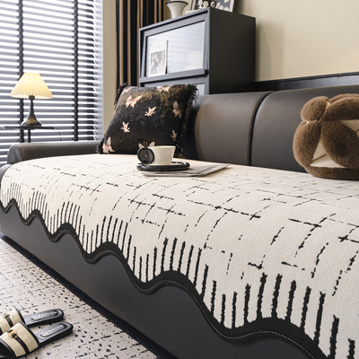 高级感覆古风异形雪尼尔沙发垫四季通用2025新款固定防滑坐垫盖巾