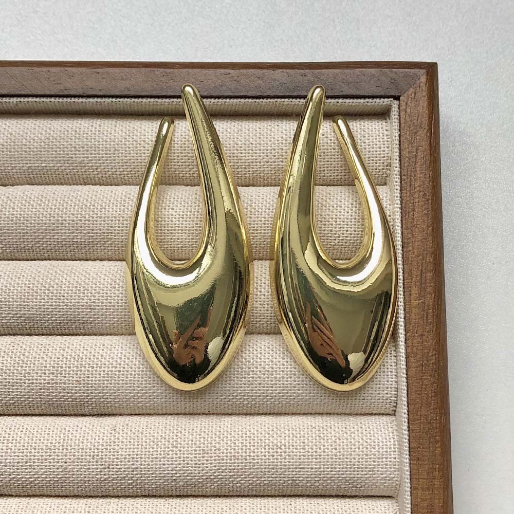 金属冷淡风水滴耳环女复古高级感