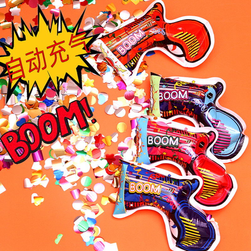 新年创意自动充气烟花枪生日气氛道具手持礼花枪结婚幼儿园礼炮