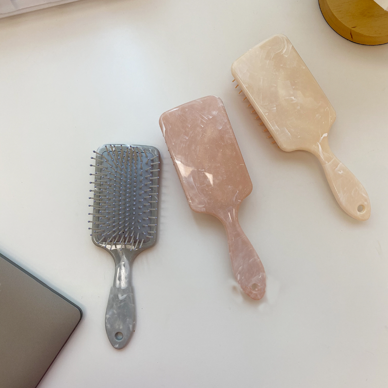 韩版气质大理石纹理便携化妆梳少女心美发梳大板梳