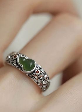 小众复古国风宫廷葫芦戒指女款开口镶嵌设计