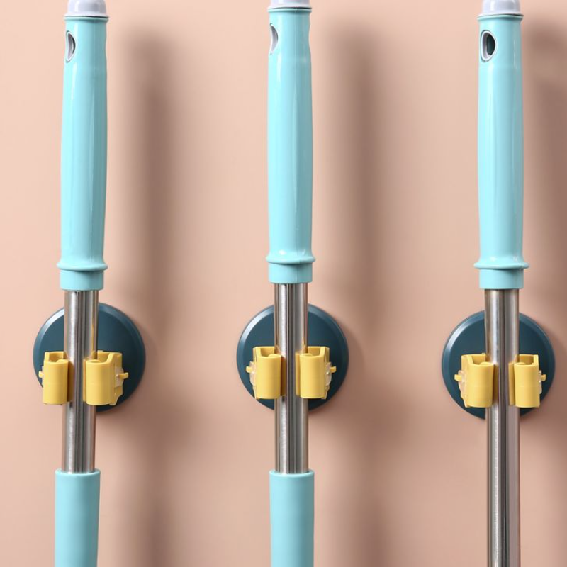 浴室免打孔强力吸壁拖把架挂钩墙面扫把夹子收纳粘钩