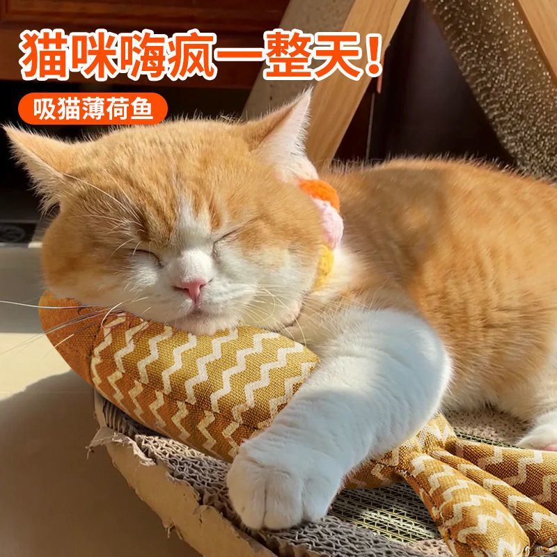 猫玩具鱼逗猫薄荷鱼猫零食毛绒仿真鱼猫咬薄荷鱼抱枕猫草猫咪用品