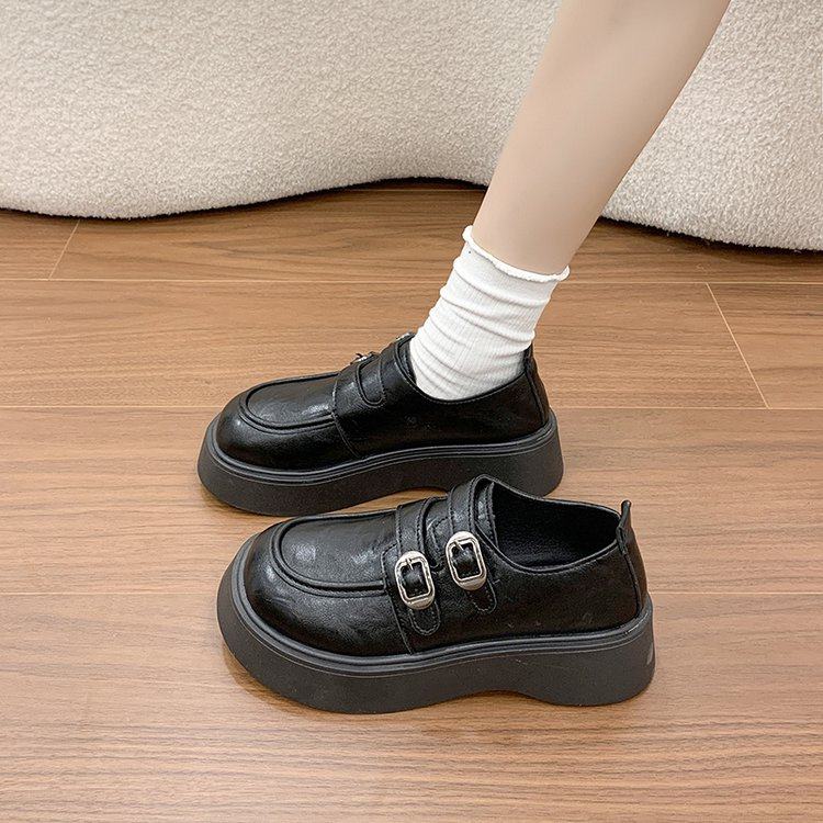 黑色英伦风松糕厚底乐福鞋女2025秋季新款日系百搭jk玛丽珍小皮鞋,女鞋,深口单鞋,淘宝优惠券,粉丝福利购,淘宝优惠卷
