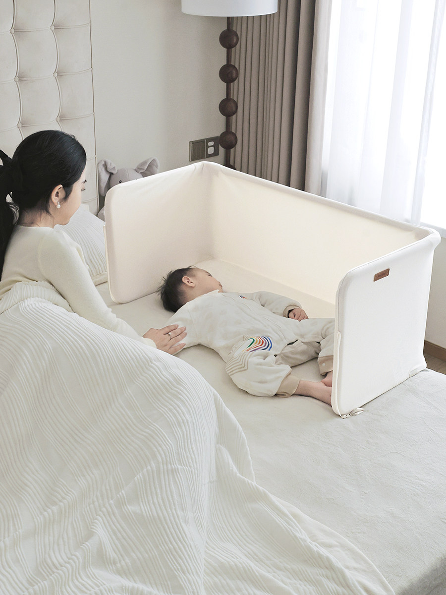 Resfor免安装婴儿床中床围栏新生儿床护栏宝宝防掉防摔便携可折叠