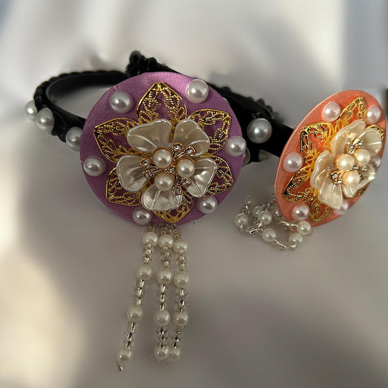 朝鲜珍珠传统延吉公主流苏发箍