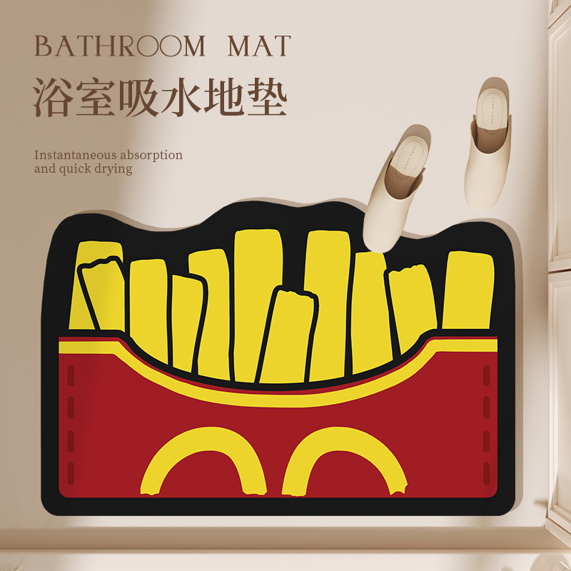 趣味卡通硅藻泥浴室地垫