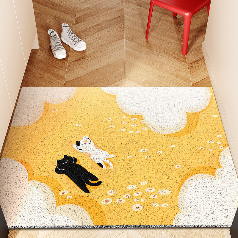 卡通猫咪入户丝圈地垫家用脚垫