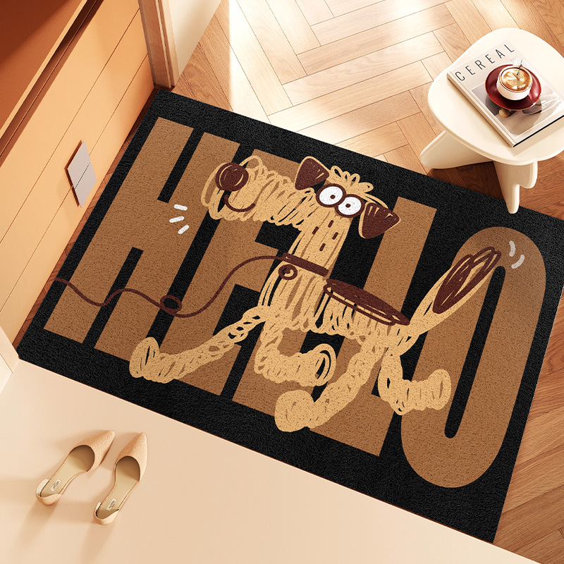 创意小狗入户丝圈门垫玄关地垫