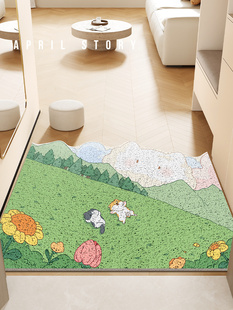 采购产品新鲜入口丝绸圈地垫,耐用,耐污,防滑,入口垫,免洗,