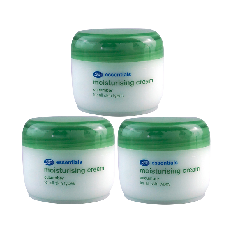 BOOTS博姿英国进口小黄瓜保湿美白面霜去黄气补水保湿 100ml*3