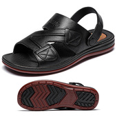 外穿防滑耐磨塑料防水中年凉鞋 橡胶凉鞋 男牛筋底夏季 爸爸可泡水