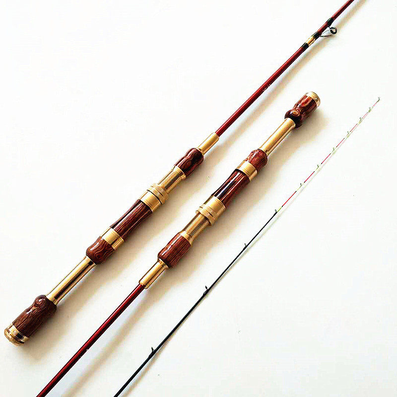 微铅轮钓竿定位桥筏水滴轮钛合金碳素手提鱼竿新款实木筏竿玻纤