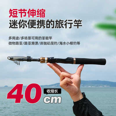 软尾矶筏滑漂逗钓旅行钓鱼竿光威超短节伸缩迷你便携微物路亚竿