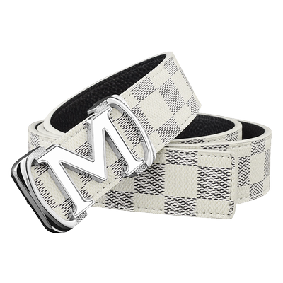 鲧禹男士字母皮带真皮