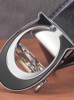 C皮带男士真皮头层牛皮黑色自动扣简约腰带男装潮流裤带2021新款