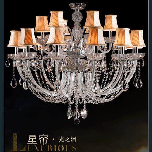 美式水晶吊灯创意客厅灯简欧卧室餐厅灯具欧式大气别墅蜡烛灯