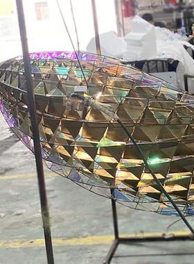 不锈钢雕塑定制电镀鱼镂空景观艺术园林酒店金属亚克力摆件装饰品