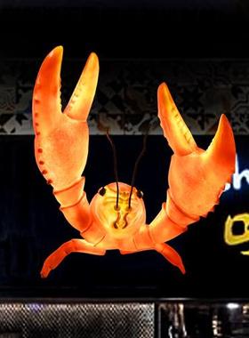 户外大型仿真发光小龙虾雕塑玻璃钢模型摆件海洋馆餐馆大排档装饰