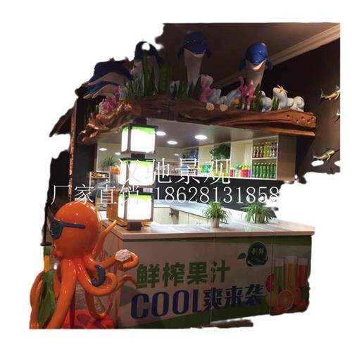 夏季玻璃钢雕塑海洋系列海豚雕塑八爪鱼雕塑美陈成都泡沫雕塑